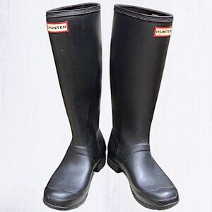 Hunter Black Tall Packable Original Tour Boots Size 7
